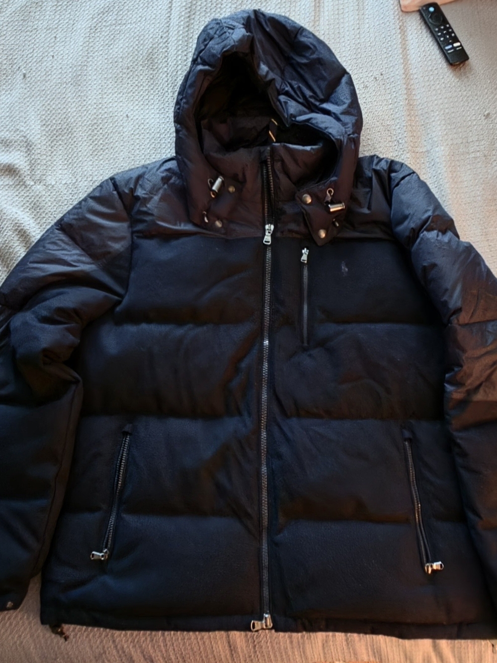 Polo by Ralph Lauren Navy Blue Hooded Puffer Jacket